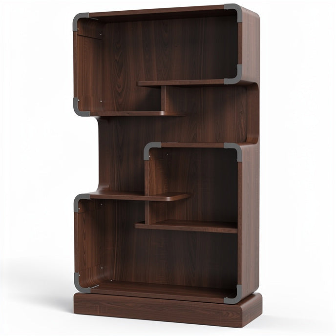 **Modern Modular Bookshelf Design with Unique Curved Edges**