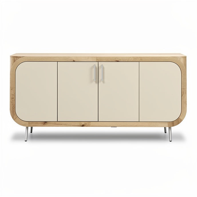 **Modern Wooden Sideboard with Sleek Design and Metal Legs**