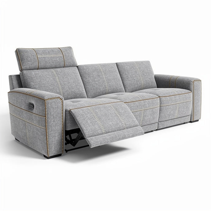 **Modern Reclining Sectional Sofa with Adjustable Headrest and USB Charging Ports**