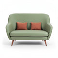**Contemporary Green Sofa with Accent Cushions**