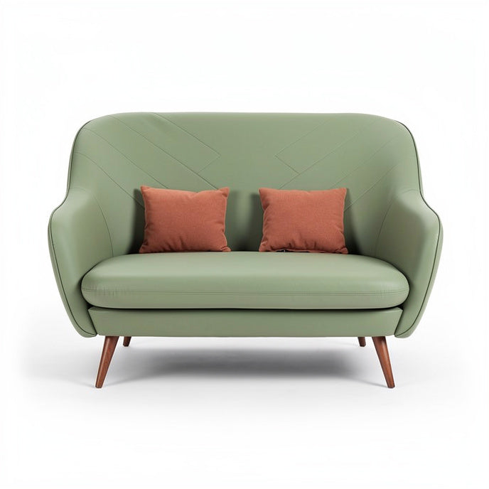 **Contemporary Green Sofa with Accent Cushions**