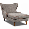 **Elegant Mid-Century Modern Armchair with Textured Fabric Upholstery**